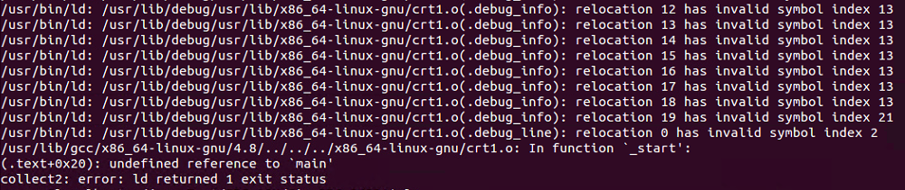  crt1.o in function _start  리눅스 빌드 에러