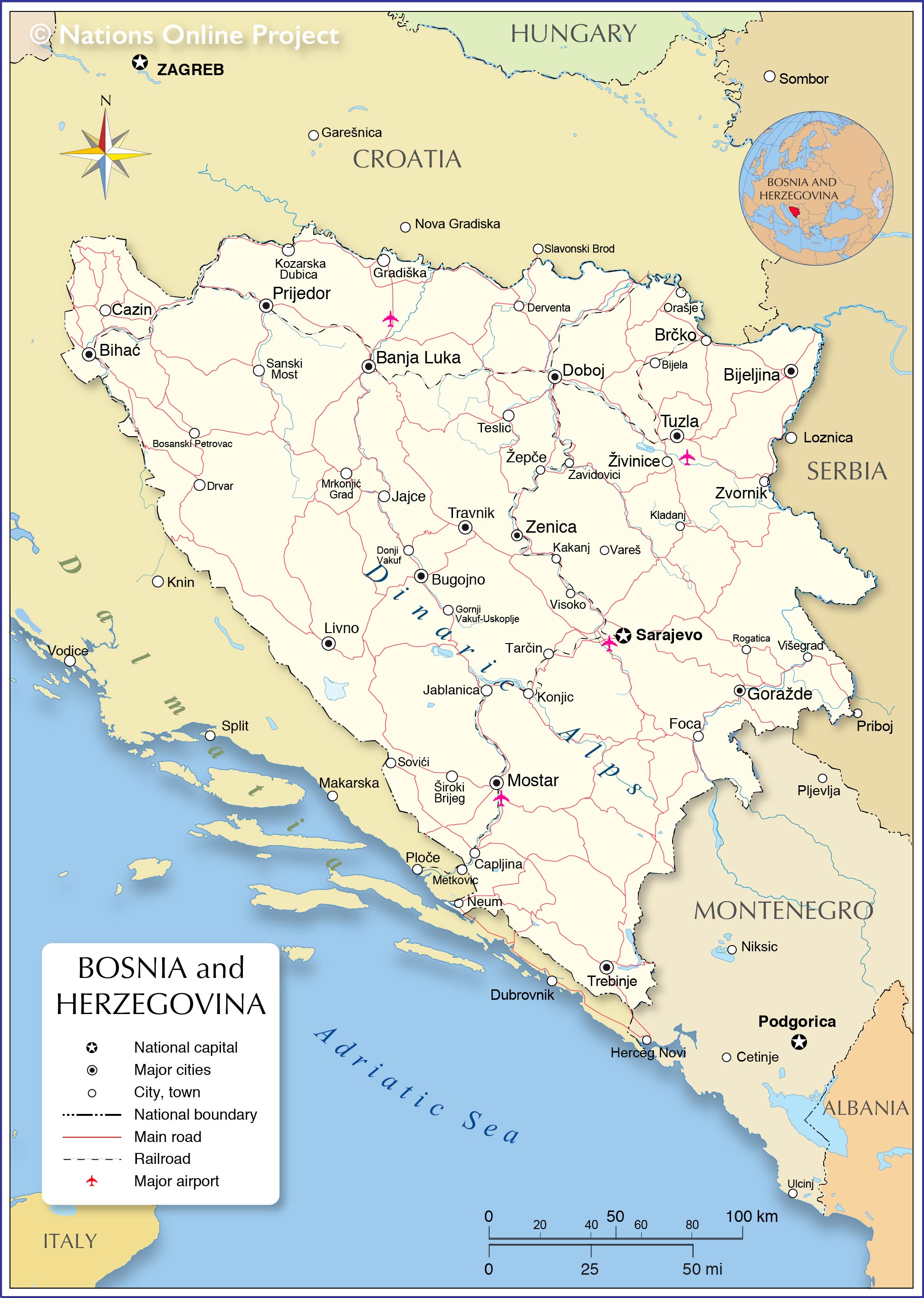 보스니아헤르체고비나-지도