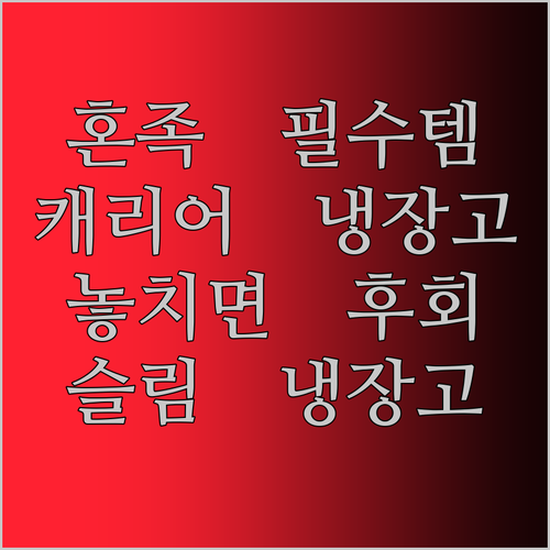 혼족을 위한 냉장고 추천! 캐리어 클