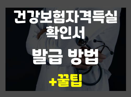  건강보험자격득실 확인서 발급 방법 (feat. 꿀팁)