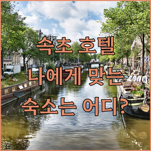 속초 호텔 완벽 분석! 나에게 딱 맞