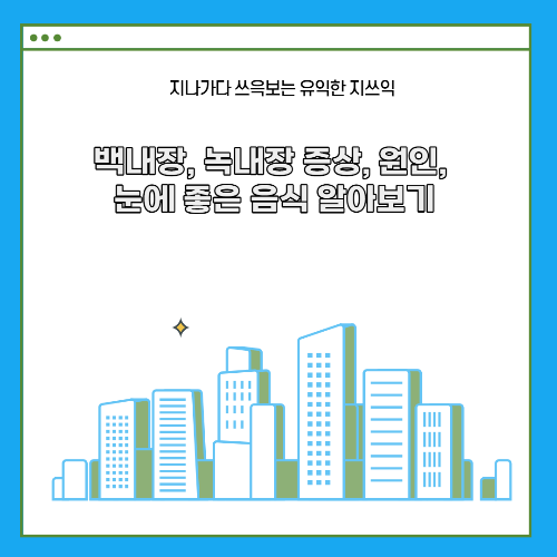  백내장, 녹내장 증상, 원인, 눈에 좋은 음식 알아보기