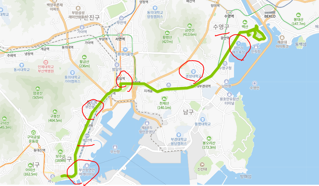  [부산] 41번버스 노선, 시간표 : 민락동,MBC,광안리, 경성대, 부산역, 자갈치역, 시장