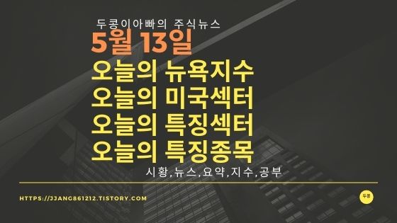  [22년 05월 13일]다우지수와 세계증시와 특징종목