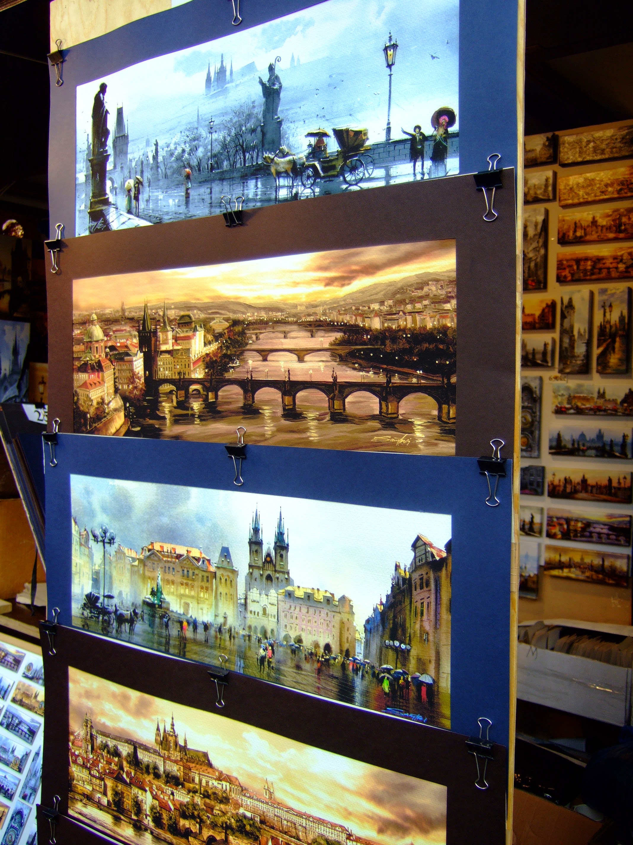 체코 프라하에서 판매하는 그림들
