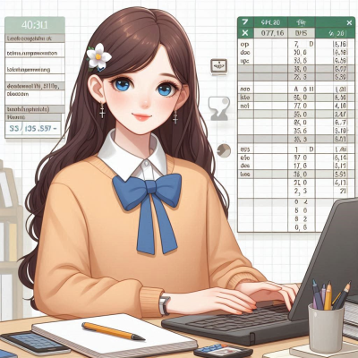 스프레드시트와 계산기를 사용하여 일하는 남성.