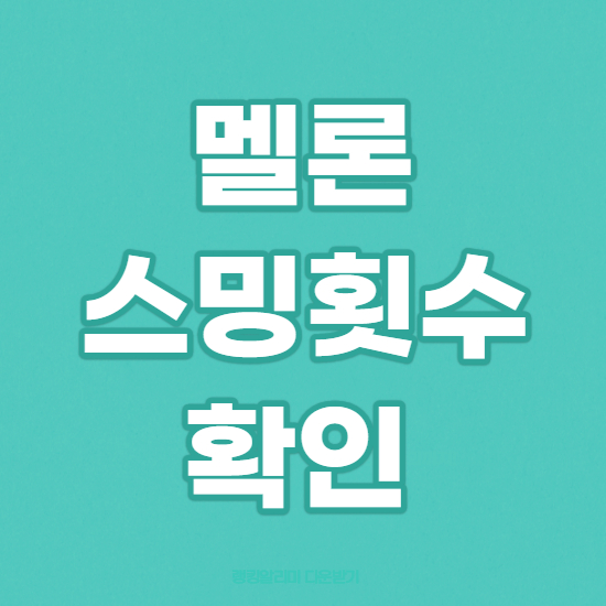  멜론 스밍횟수 확인 간단한 방법