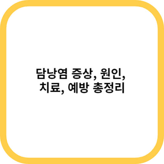 담낭염 증상&#44; 원인&#44; 치료&#44; 예방