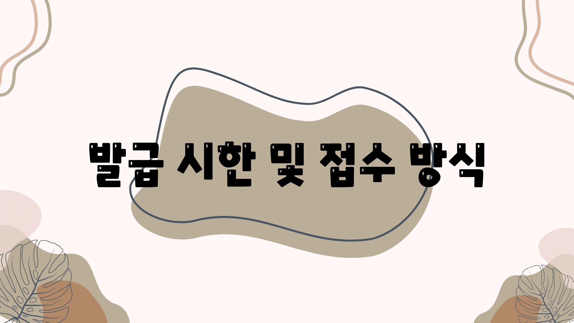 발급 시한 및 접수 방식