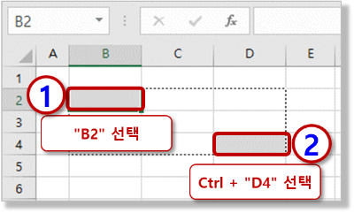 &quot;Ctrl&quot; 키로 서로 떨어진 셀 선택하기