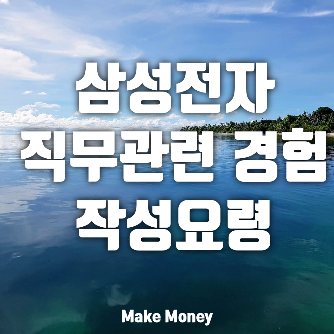  삼성 자소서, 직무 관련 전문지식/경험
