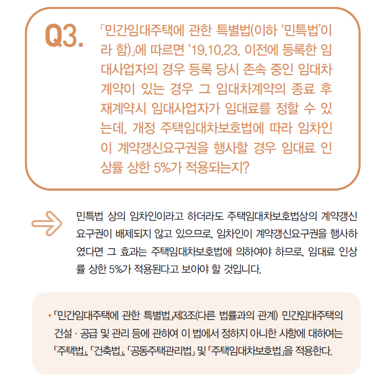  최초임대료 관련, 임대차 3법과 민특법 누가 우선인가? 결론!