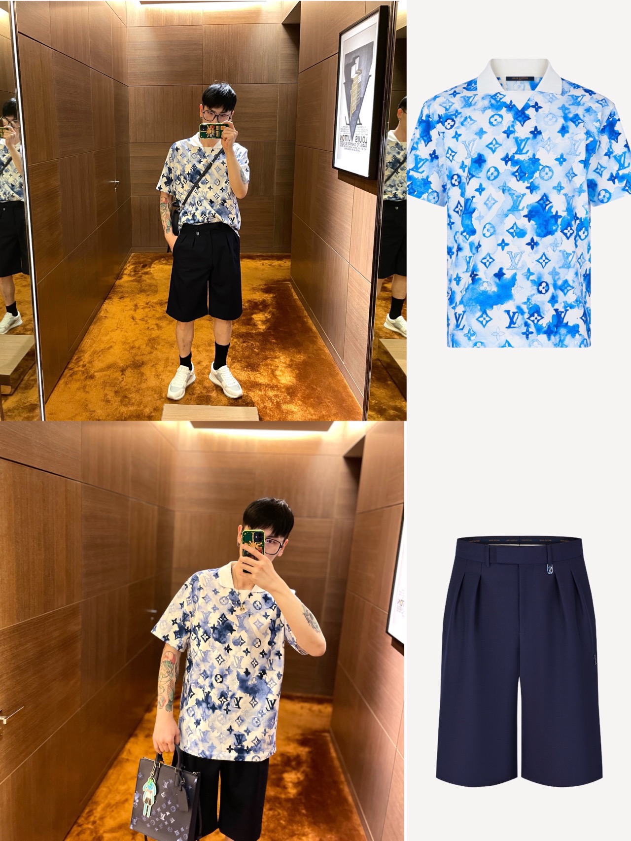  [LOUIS VUITTON] 루이비통 워터컬러 모노그램 폴로 반팔 티셔츠 1A8QXH