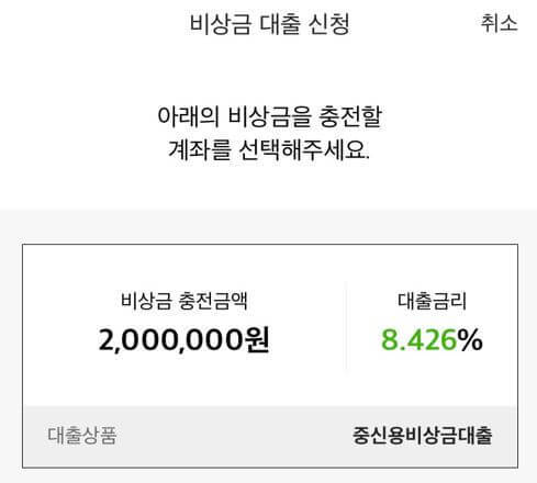  카카오뱅크 비상금 대출 한도 기간 방법 금리 신청 방법