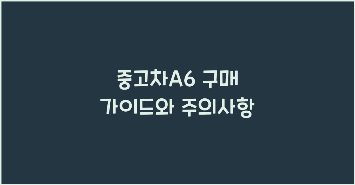 중고차a6