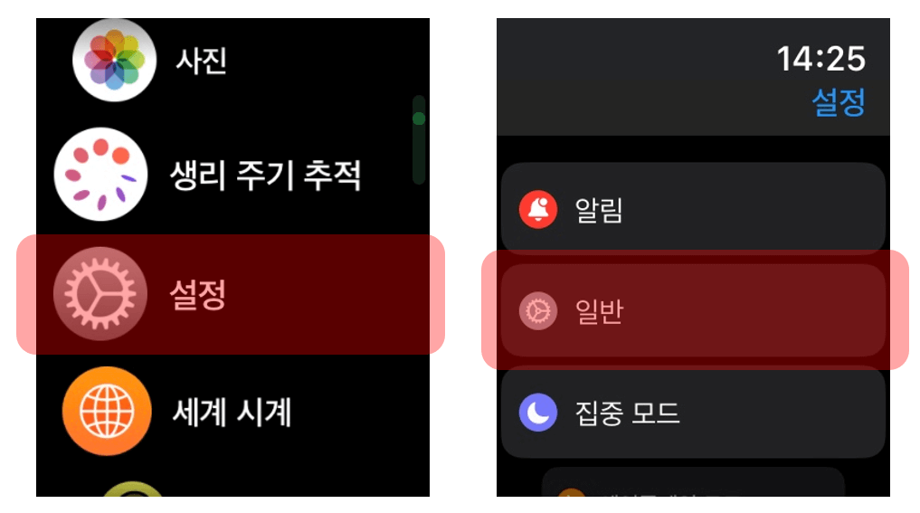 애플워치에서 일렬번호 조회 방법