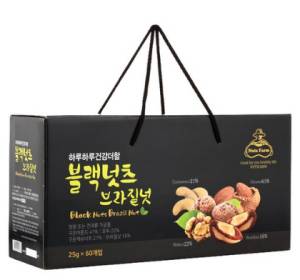 넛츠팜 블랙넛츠 브라질넛&#44; 25g&#44; 60개
