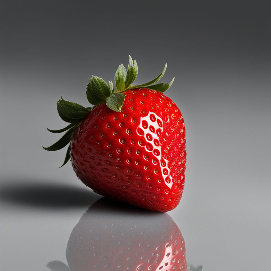 빨간 딸기&#44; 씨와 이파리 (무료 이미지) 2