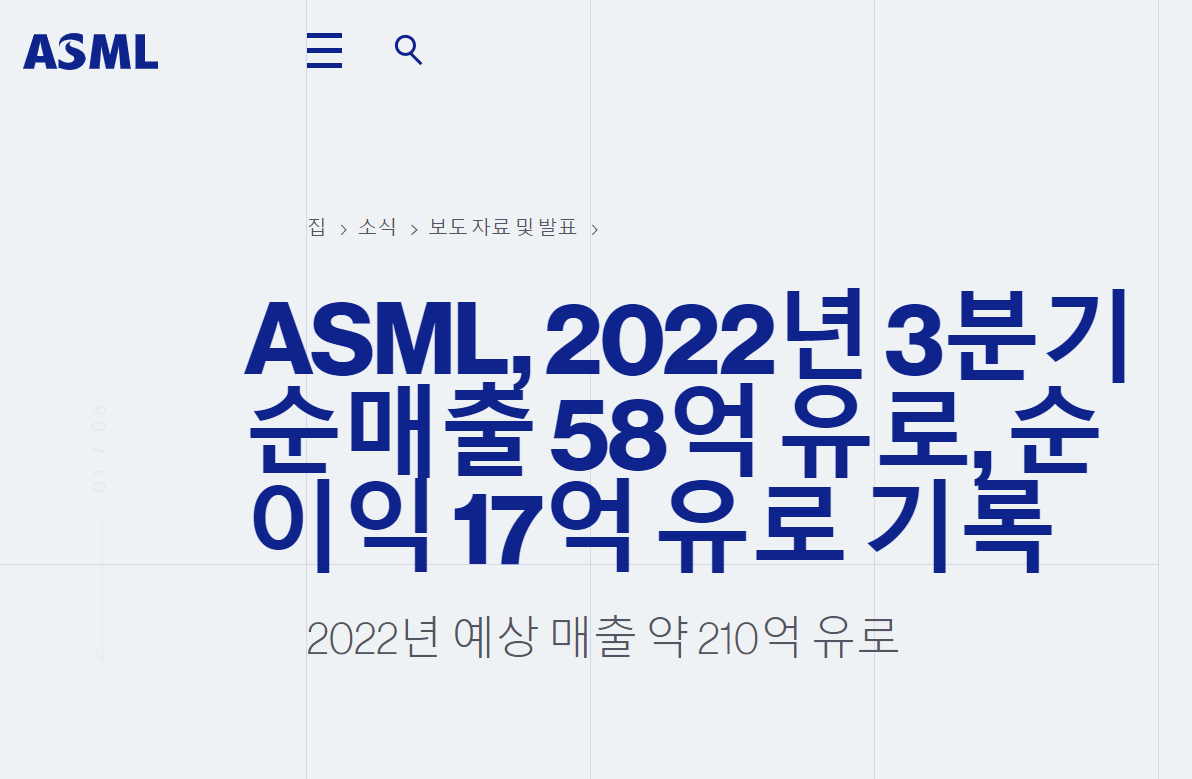  ASML 실적 / 2022년 3분기 실적 발표 / 어닝 서프라이즈