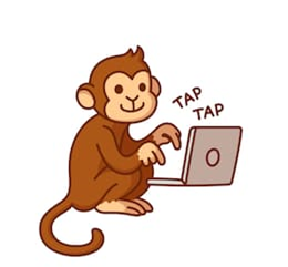 원숭이가-컴퓨터를-하는-모습