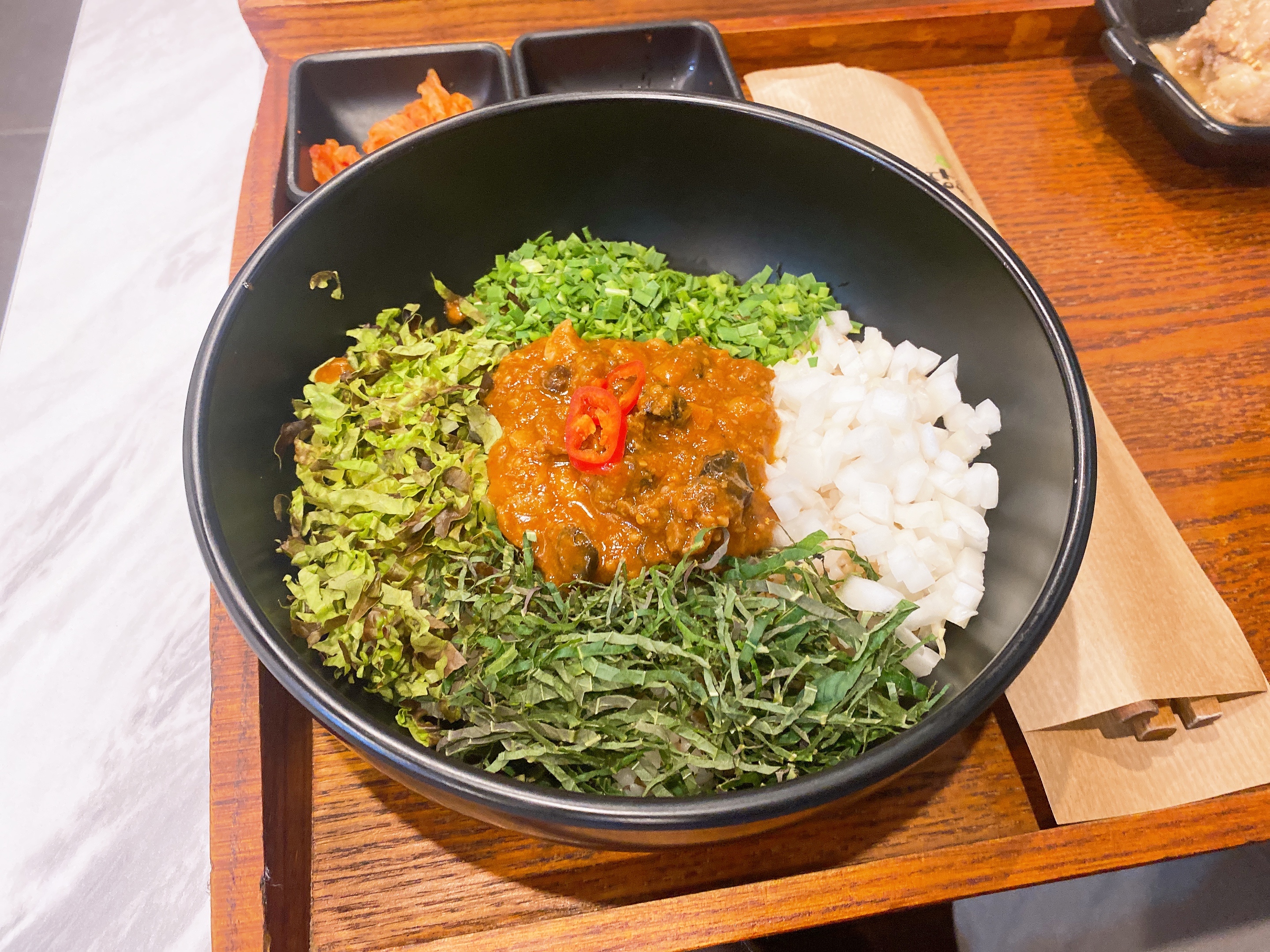 우렁강된장 보리밥