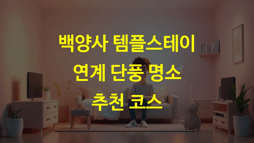 백양사 템플스테이 연계 단풍 명소 추천 코스