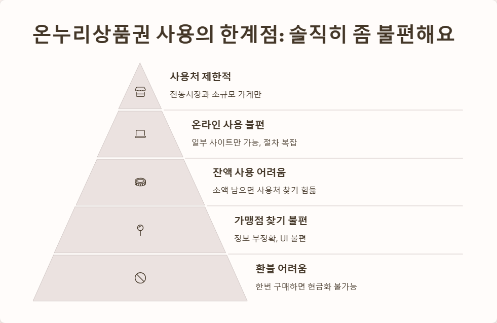 온누리상품권 사용 한계점