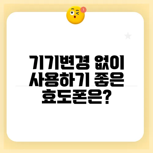 기기변경 없이 사용하기 좋은 효도폰은?