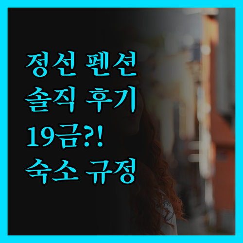 정선통나무펜션 진실 후기 19세 이상