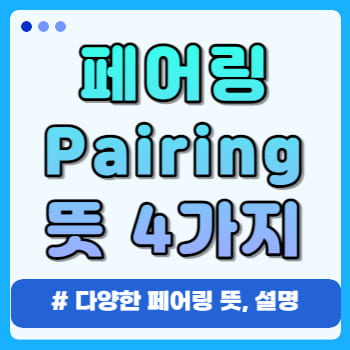 페어링 Pairing 뜻 4가지