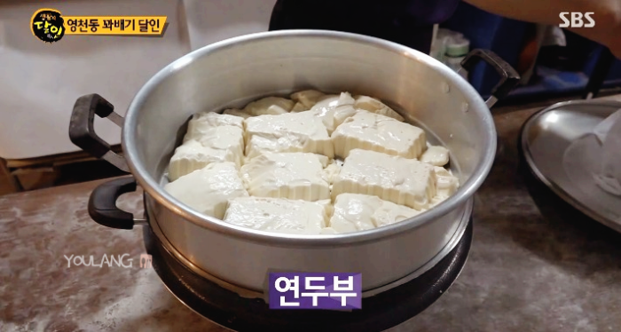 냄비에 부드러운 두부