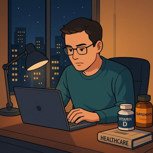 한밤중에-책상에서-전등을-키고-노트북을-하는-안경낀-남성