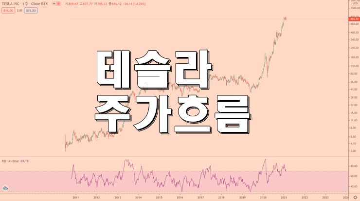  테슬라 주가전망을 차트로 보자