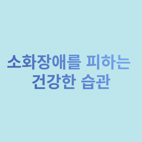  소화장애를 피하는 건강한 습관