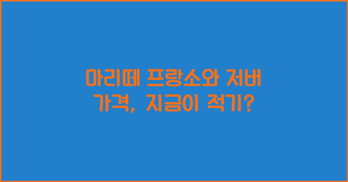 마리떼 프랑소와 저버 가격