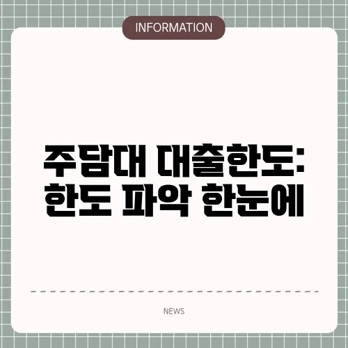 주담대 대출한도: 한도 파악 한눈에