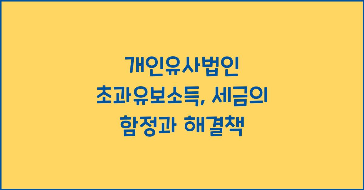 개인유사법인 초과유보소득