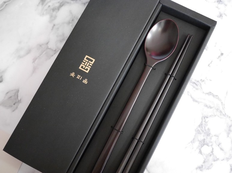 옻피움 주합칠 수공예품 옻칠 나무수저세트 고급스러운 9