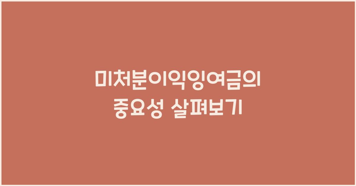 미처분이익잉여금