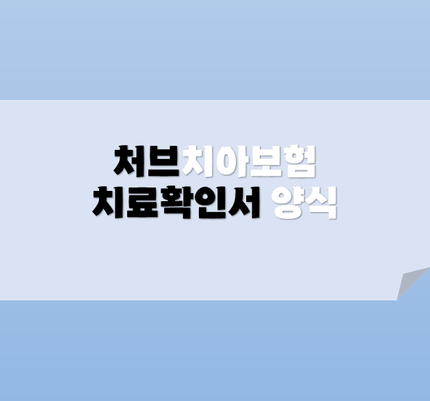 처브치아보험 치과치료확인서