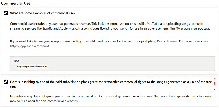 SUNO 생성 음악의 상업적 이용