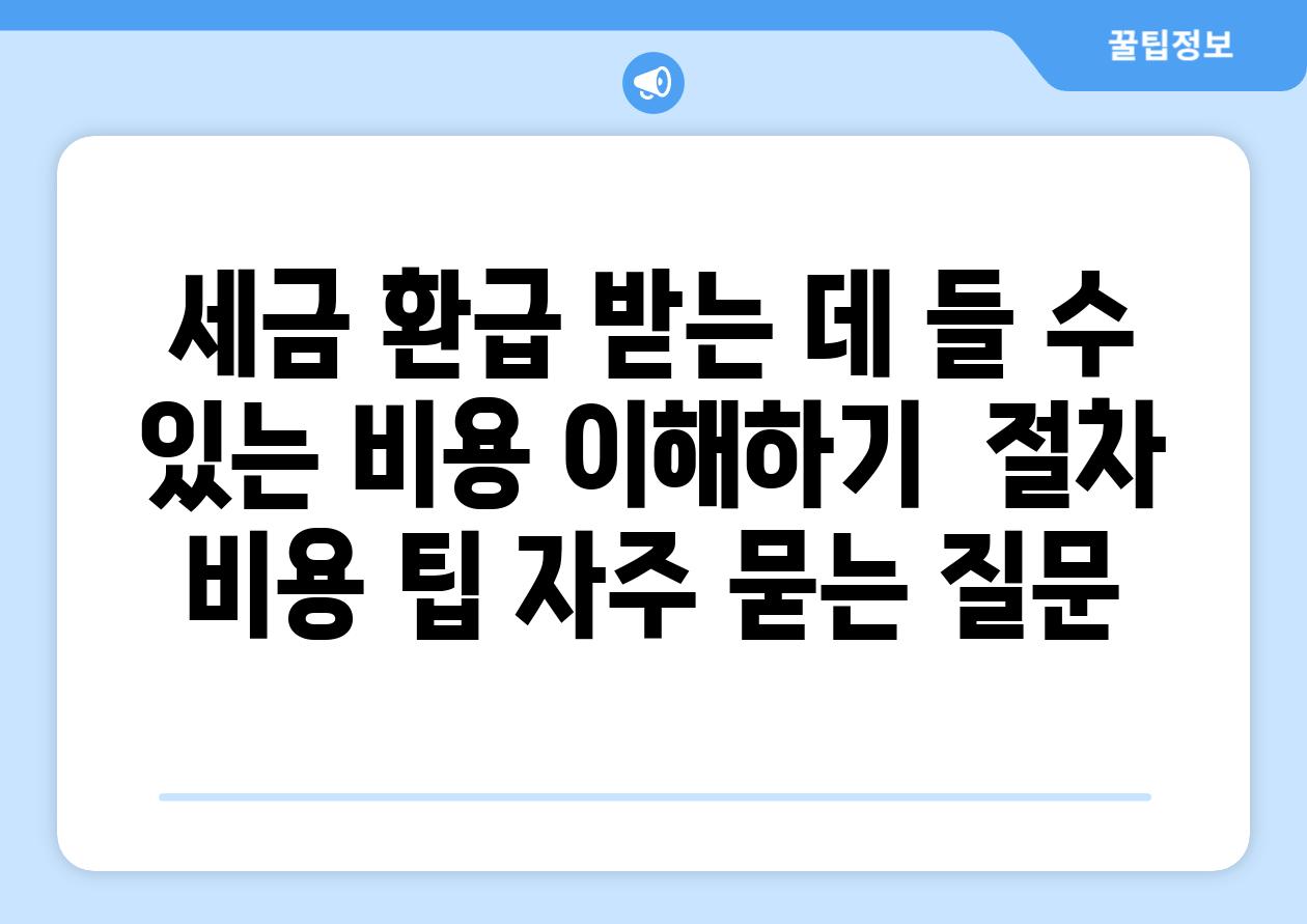 세금 환급 받는 데 들 수 있는 비용 이해하기 | 절차, 비용, 팁