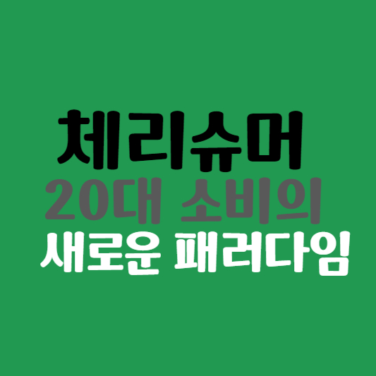 체리슈머: 20대 소비의 새로운 패러다임