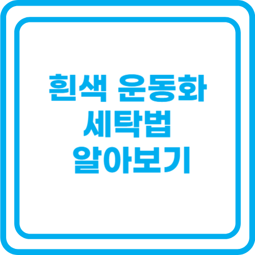 흰색 운동화 세탁법 알아보기