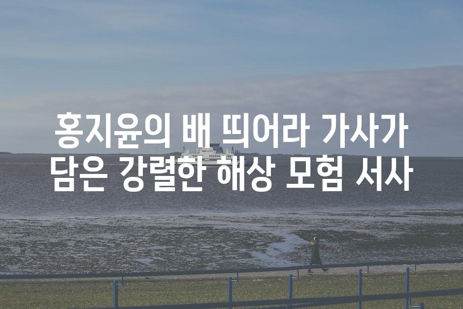 홍지윤의 배 띄어라 가사가 담은 강렬한 해상 모험 서사