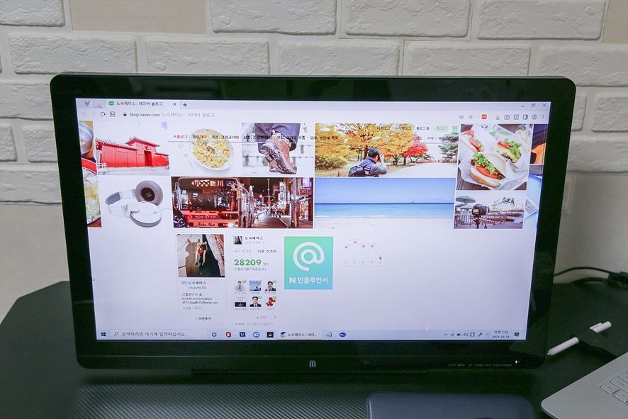 액정태블릿 웹툰 작가를 준비한다면 추천!● 27형 대화면 터치 모니터 "창은테크" 22