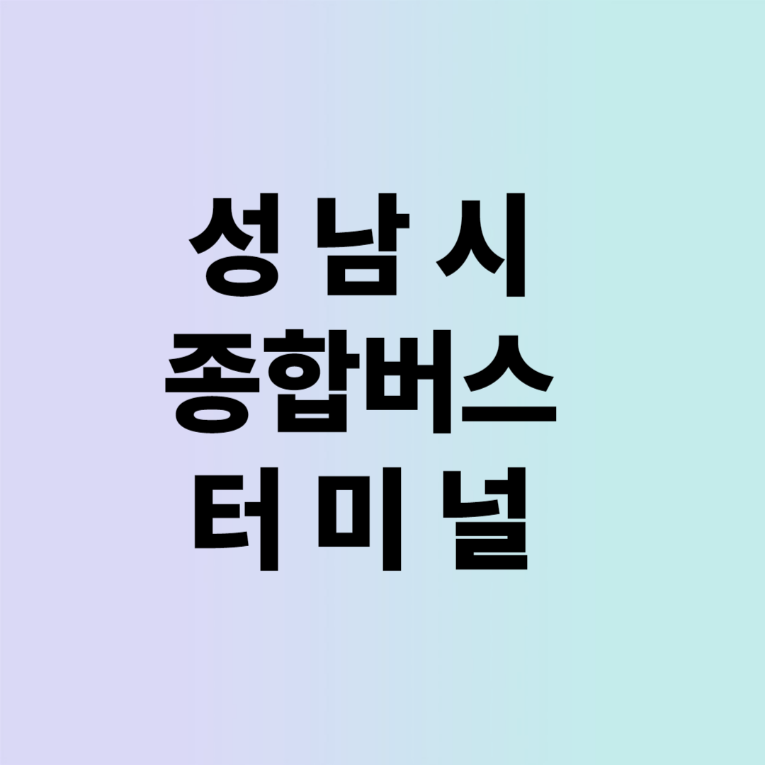 성남시 종합 버스 터미널