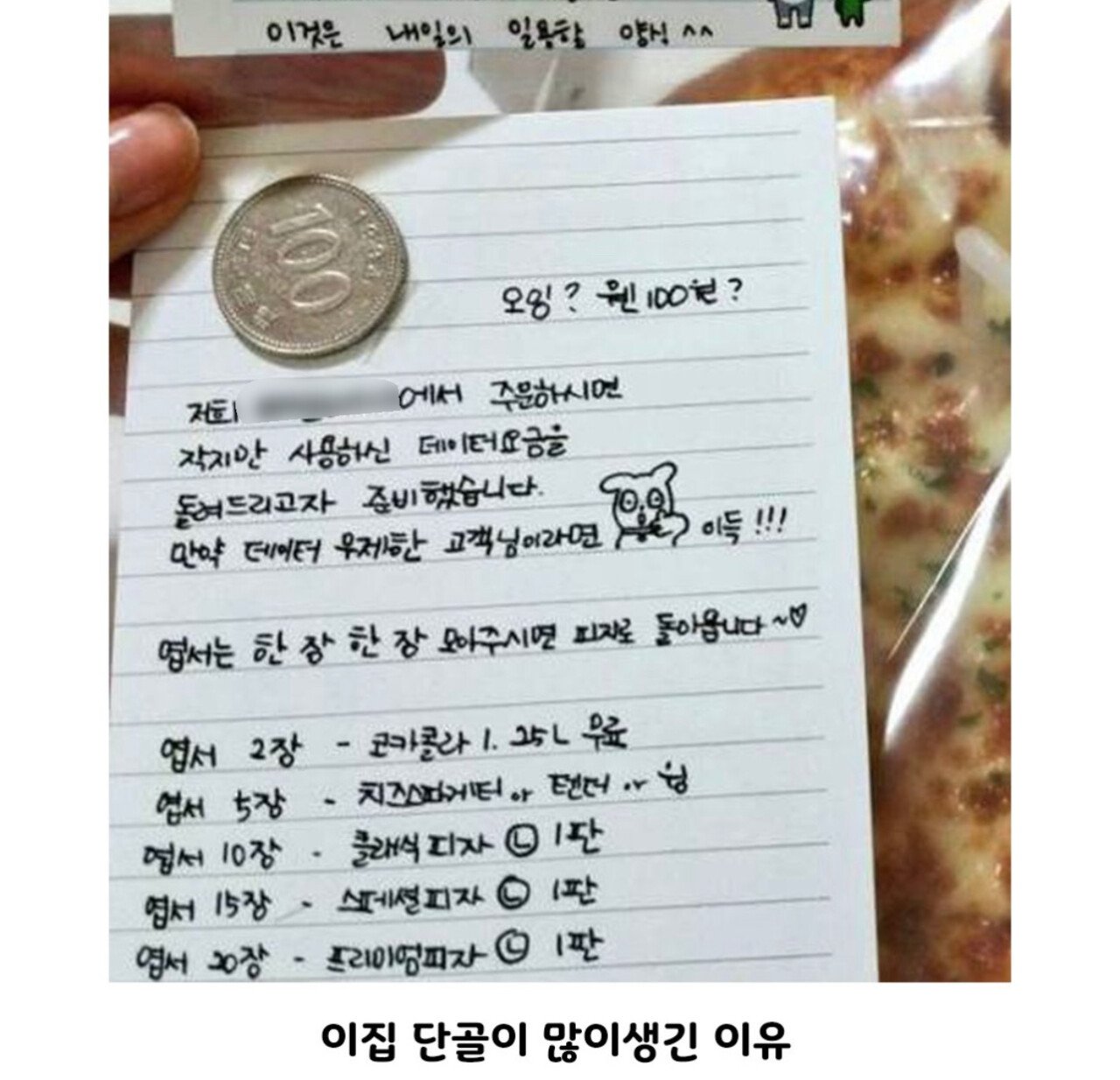 어느 피자집 쿠폰