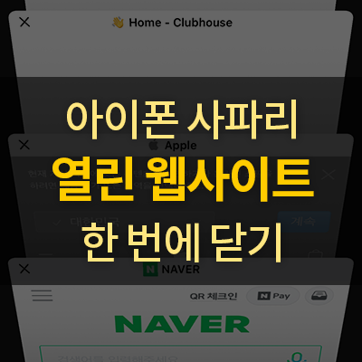  [아이폰 & 아이패드] 사파리에 열린 전체 웹사이트 한 번에 닫기