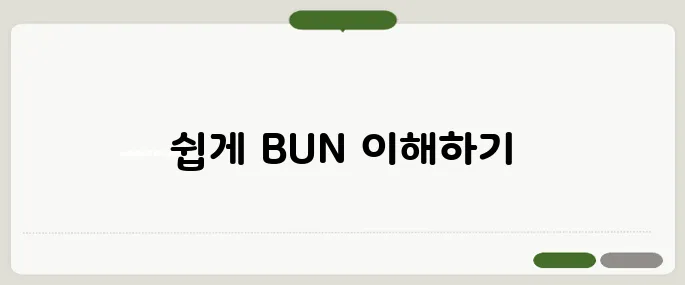 bun 수치 비교 간단하게 끝내는 팁